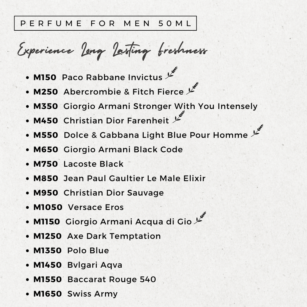 EXTRAIT DE PARFUM PREMIUM INSPIRED SCENTS COLLECTION (Men & Women)